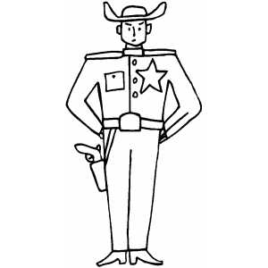 Standing sheriff coloring page