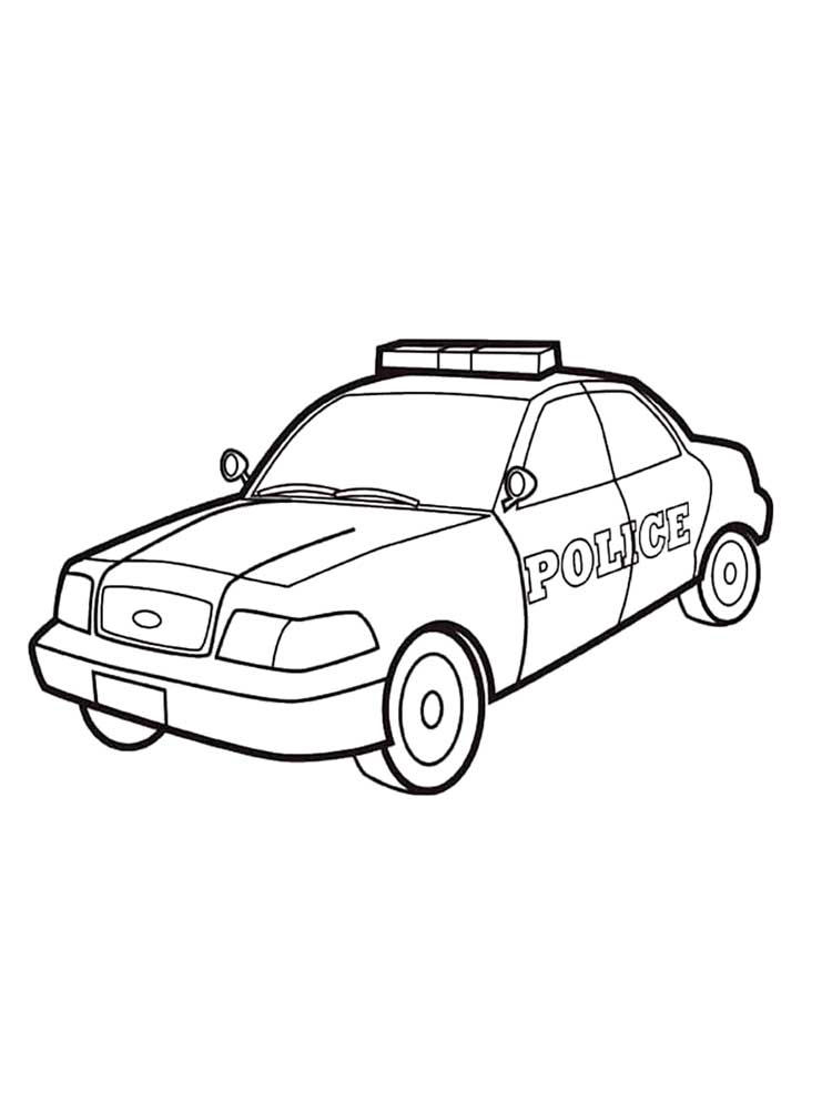 Drawing of a small police car coloring page