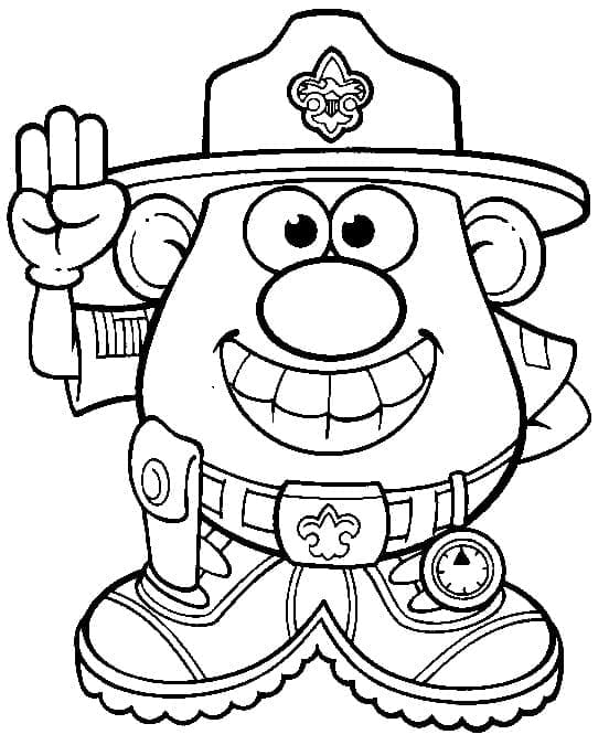 Mr potato head sheriff coloring page