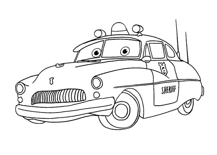 Cars sheriff coloring pages