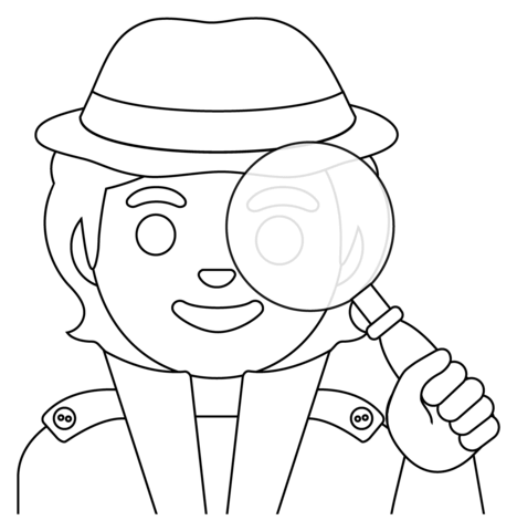 Detective emoji coloring page free printable coloring pages