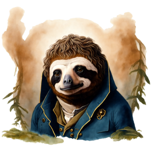 Download sloth with sherlock holmes inspired attire png online