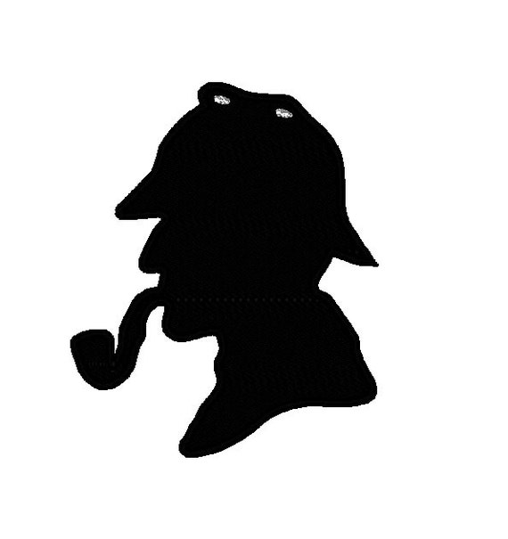 Buy sherlock holmes silhouette applique head instant download machine embroidery design digitized file online in india