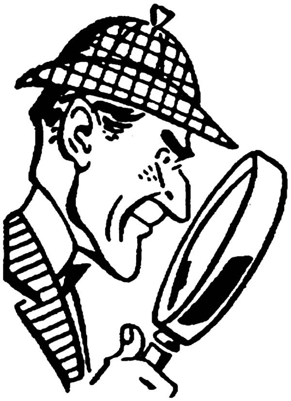 Detective sherlock holmes coloring page for kids