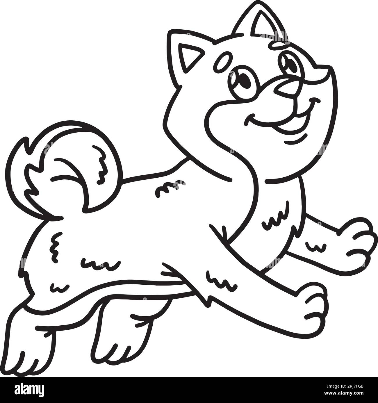 Shiba inu isolated coloring page for kids stock vector image art