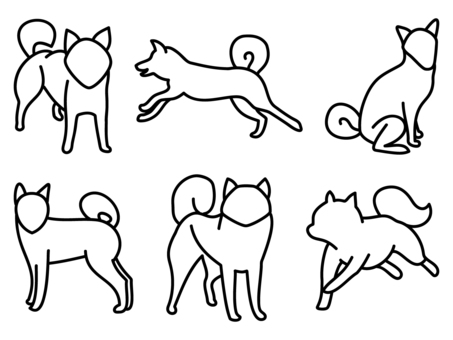 Free vectors shiba inu line art coloring book black and white monochrome