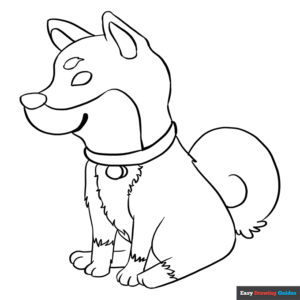 Shiba inu coloring page easy drawing guides