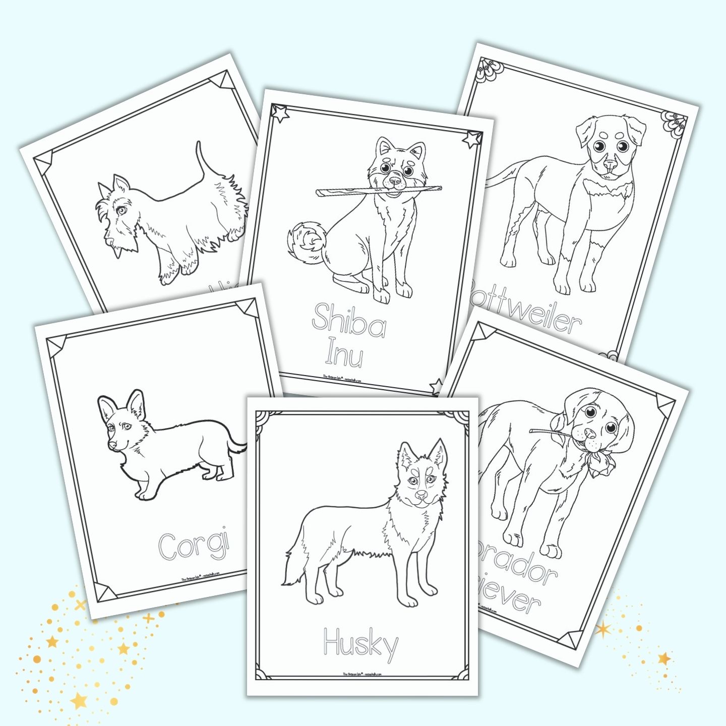 Free printable dog breed coloring pages for kids