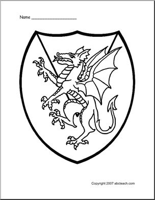 Coloring page medieval shield