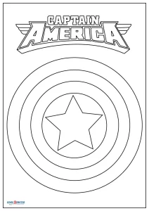 Free printable captain america shield coloring pages for kids