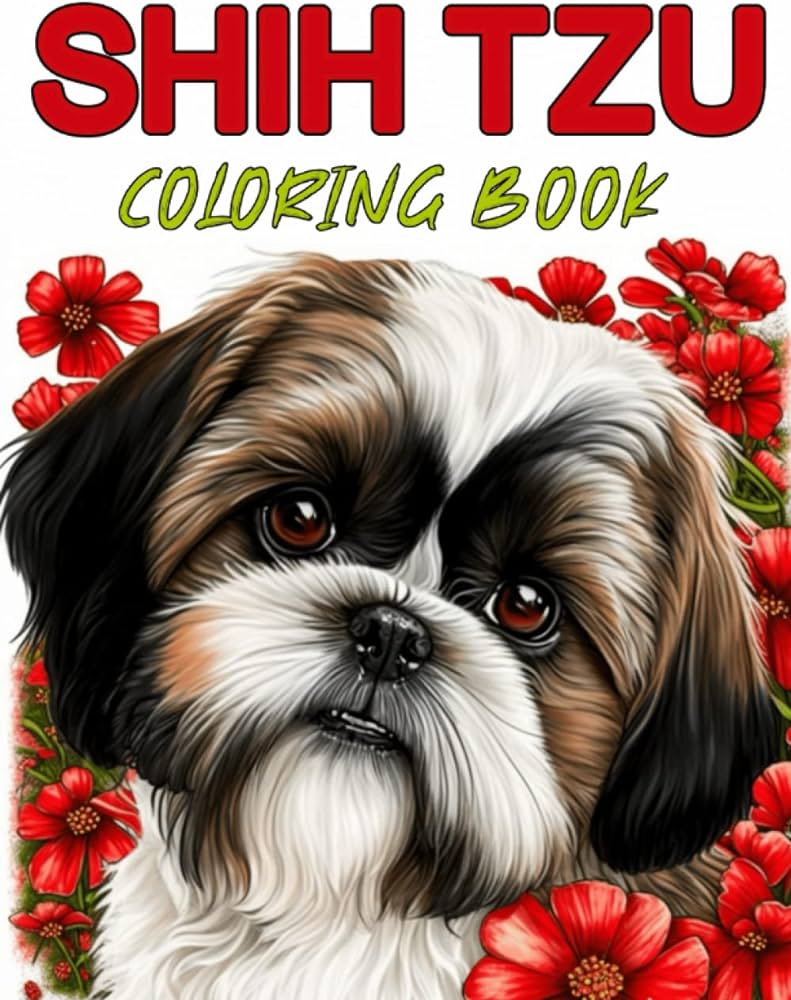 Shih tzu coloring book relax and unleash your creativity with charming shih tzu illustrations