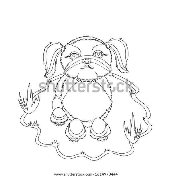 Shih tzu dog coloring picture cartoon stock vector royalty free