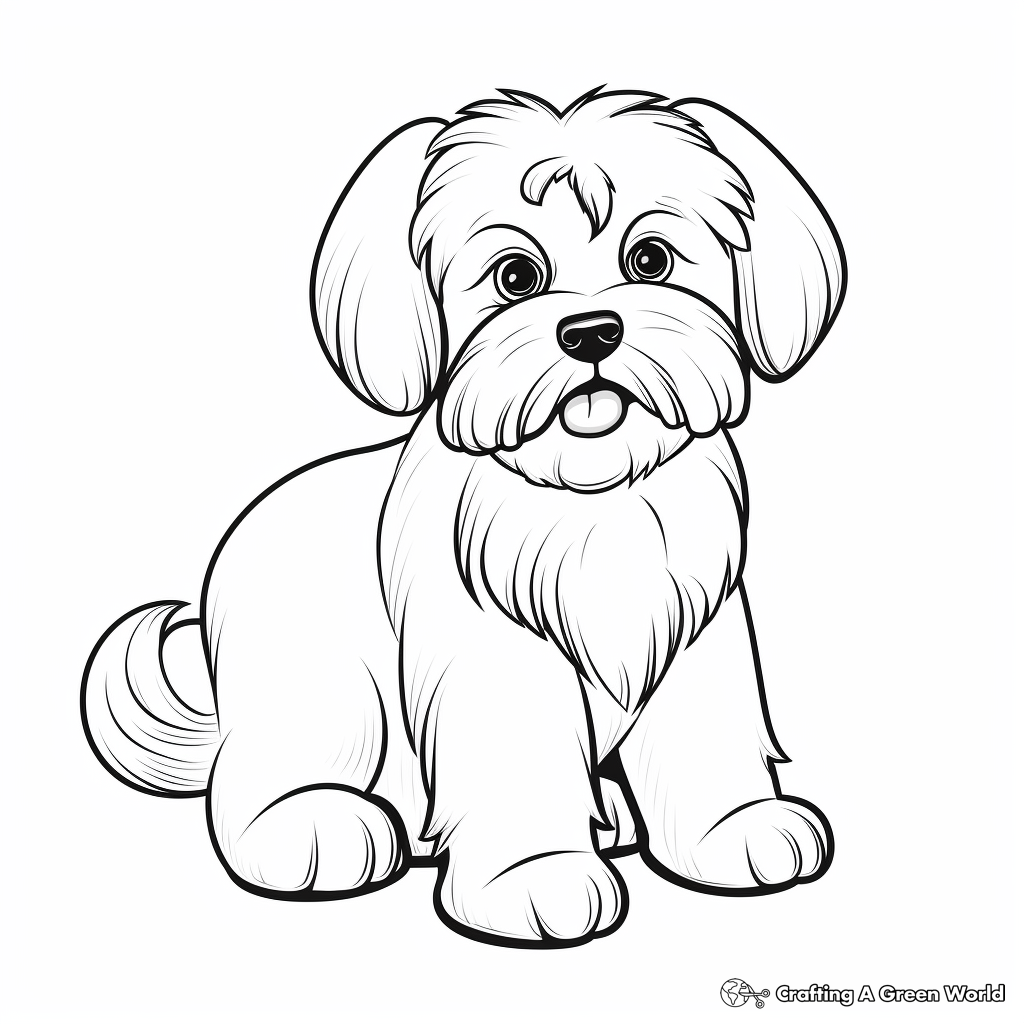 Fluffy dog coloring pages