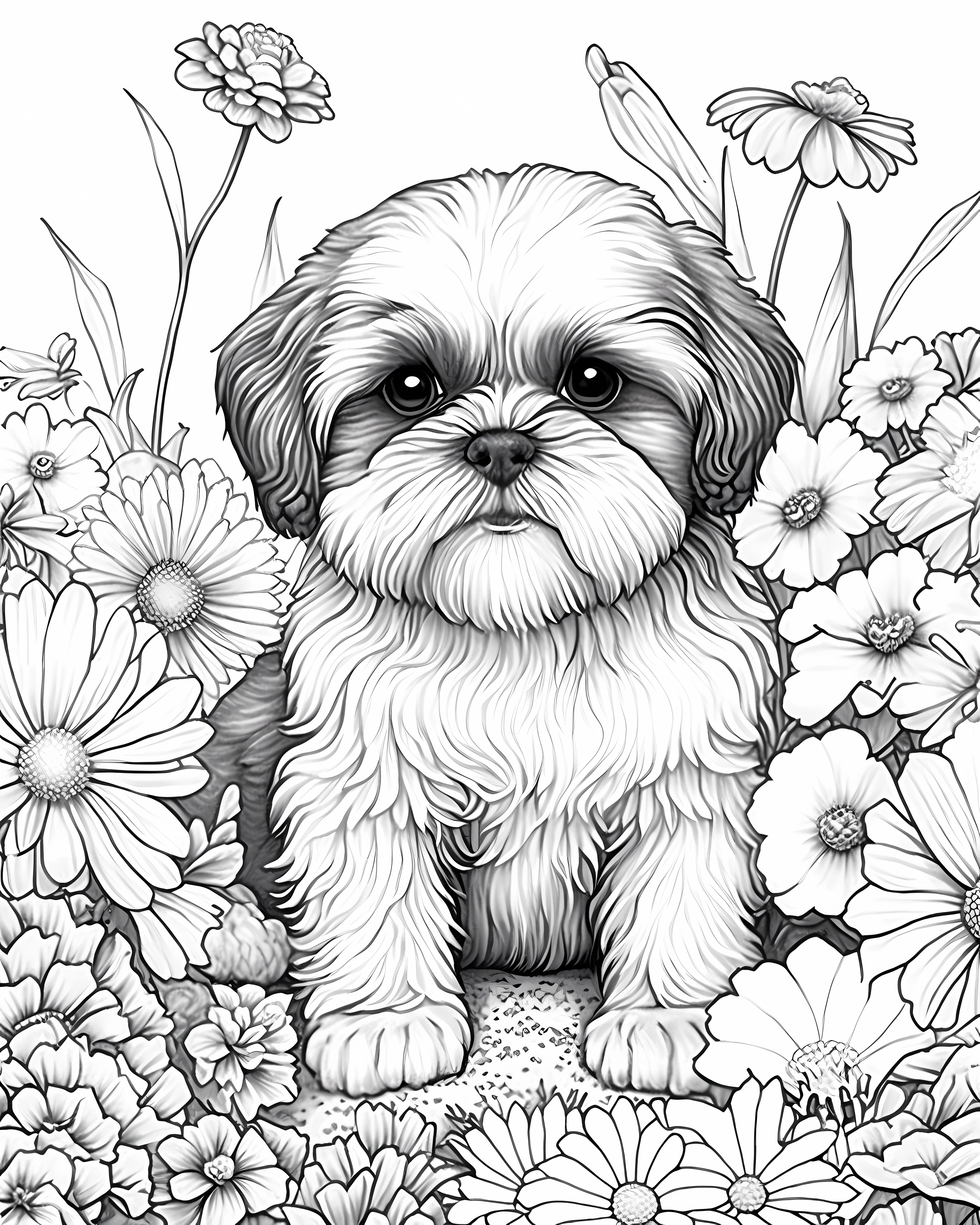 The traditional shih tzu a popular breed with a rich history dog colorg book cute colorg pages animal colorg pages