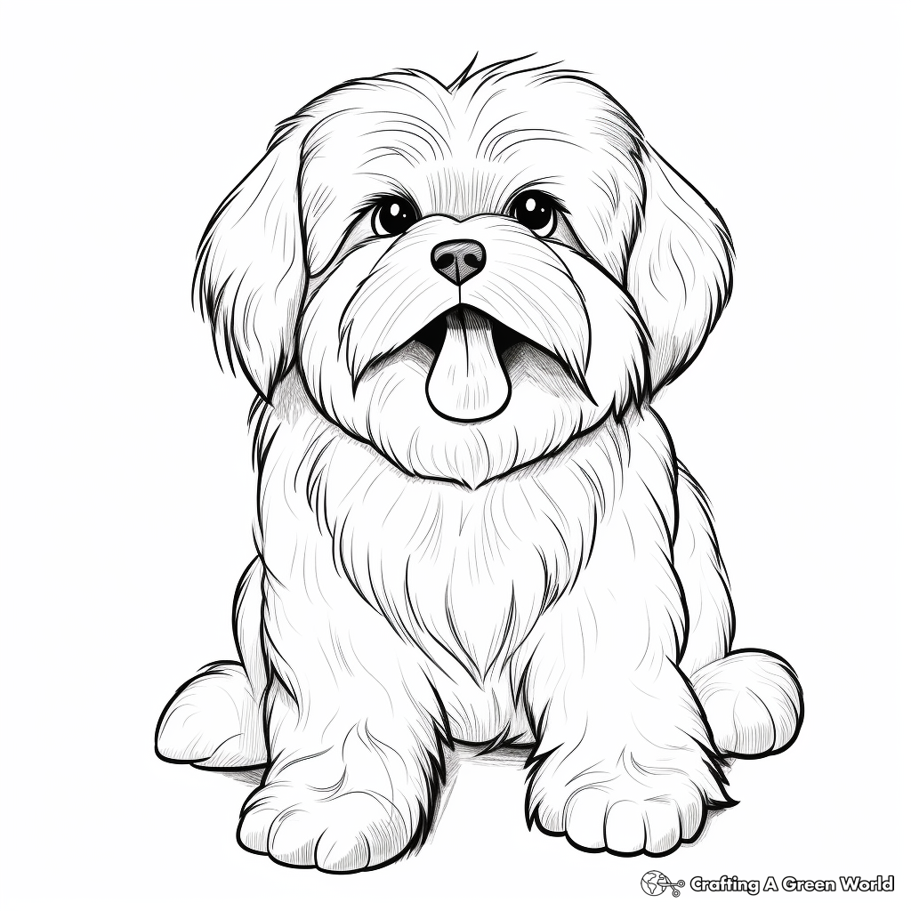 Fluffy dog coloring pages