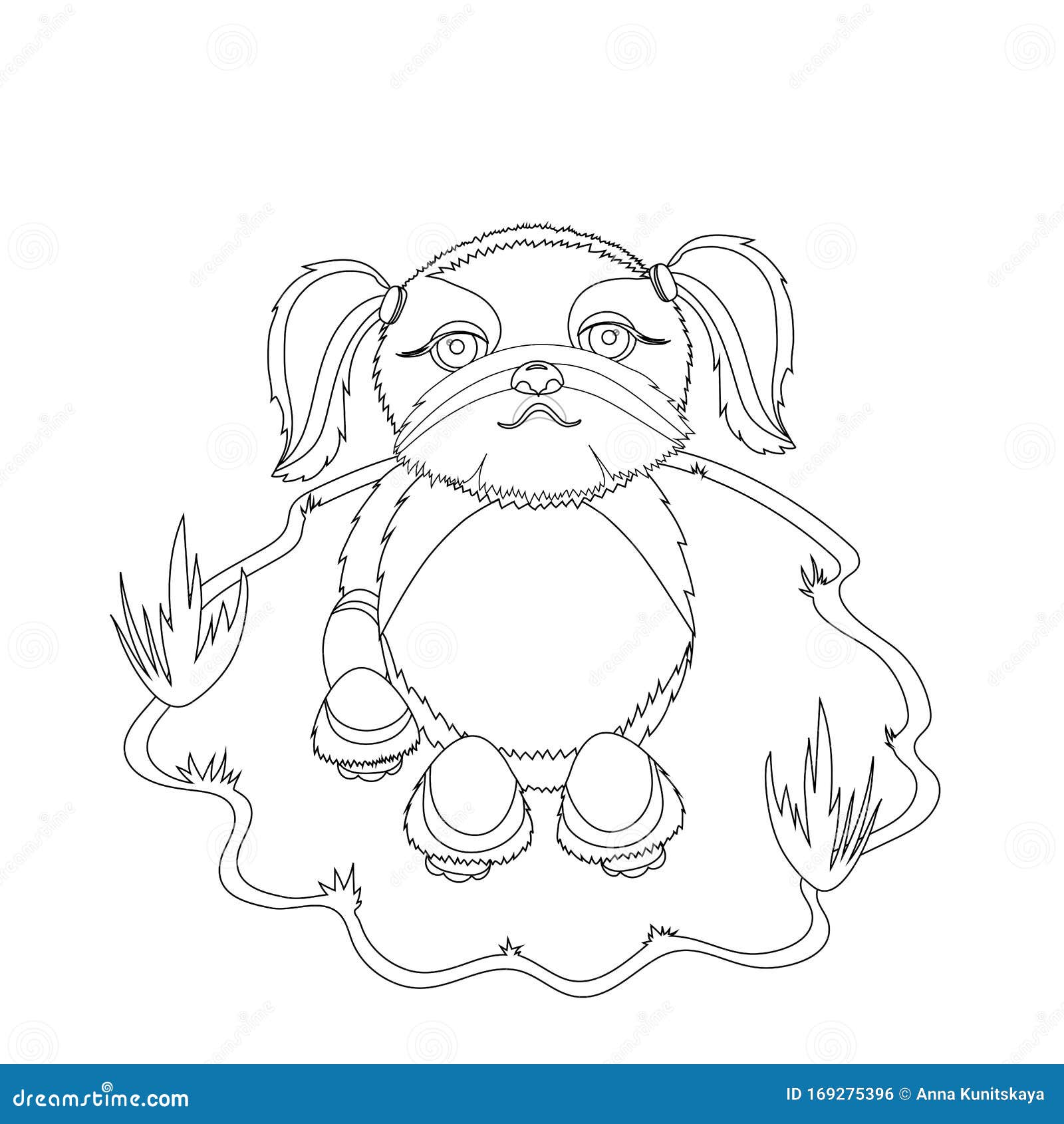 Shih tzu dog coloring picture stock illustration