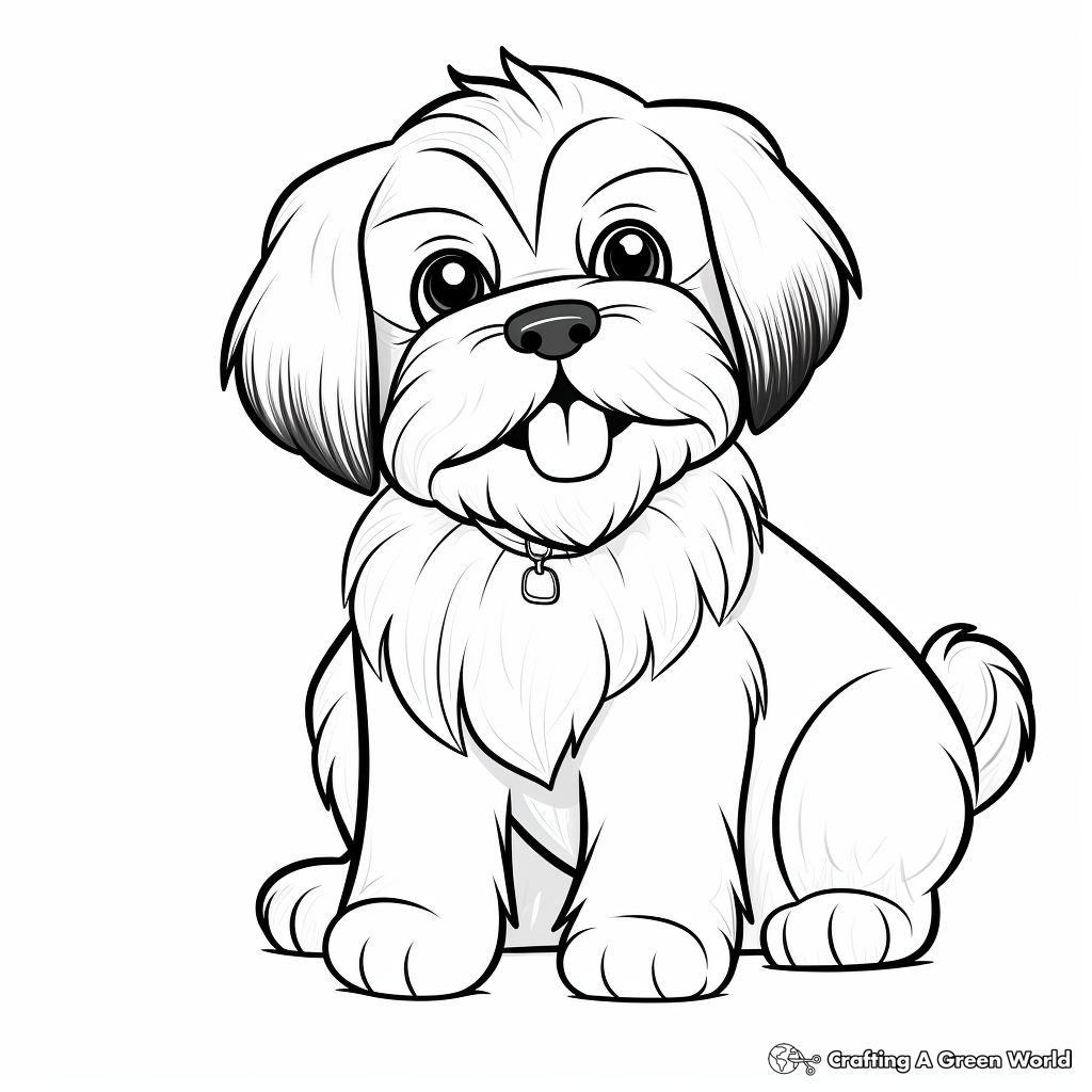 Fluffy dog coloring pages