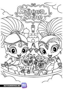 Shimmer and shine coloring pages