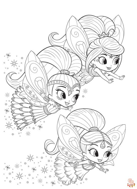 Explore the world of shimmer and shine coloring pages