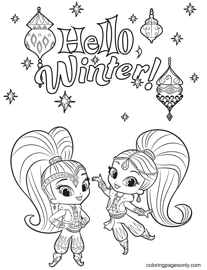 Shimmer and shine coloring pages