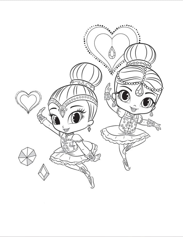 Ballet shimmer and shine coloring page