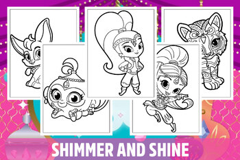 Shimmer and shine coloring pages for kids girls boys teens school activity