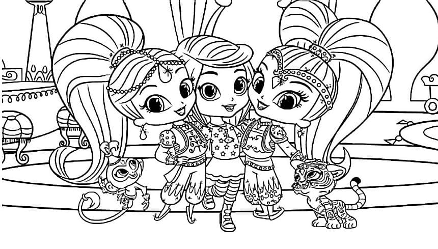 Shimmer and shine coloring pages print for free best collection