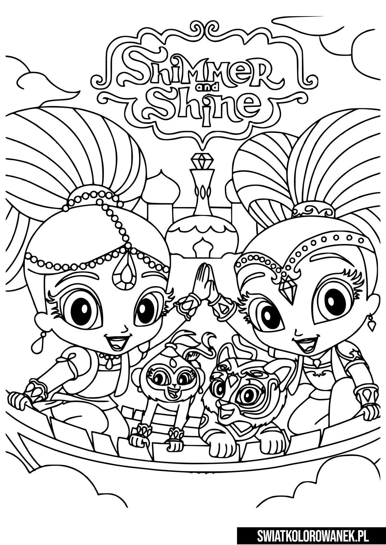 Shimmer and shine coloring pages