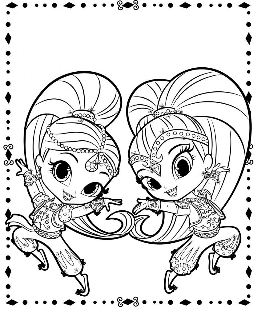 Shimmer and shine coloring pages