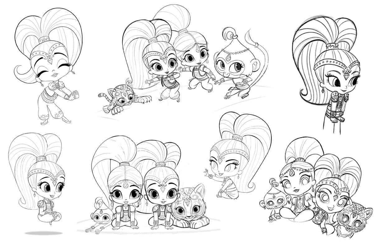 Shimmer and shine coloring pages print for free best collection