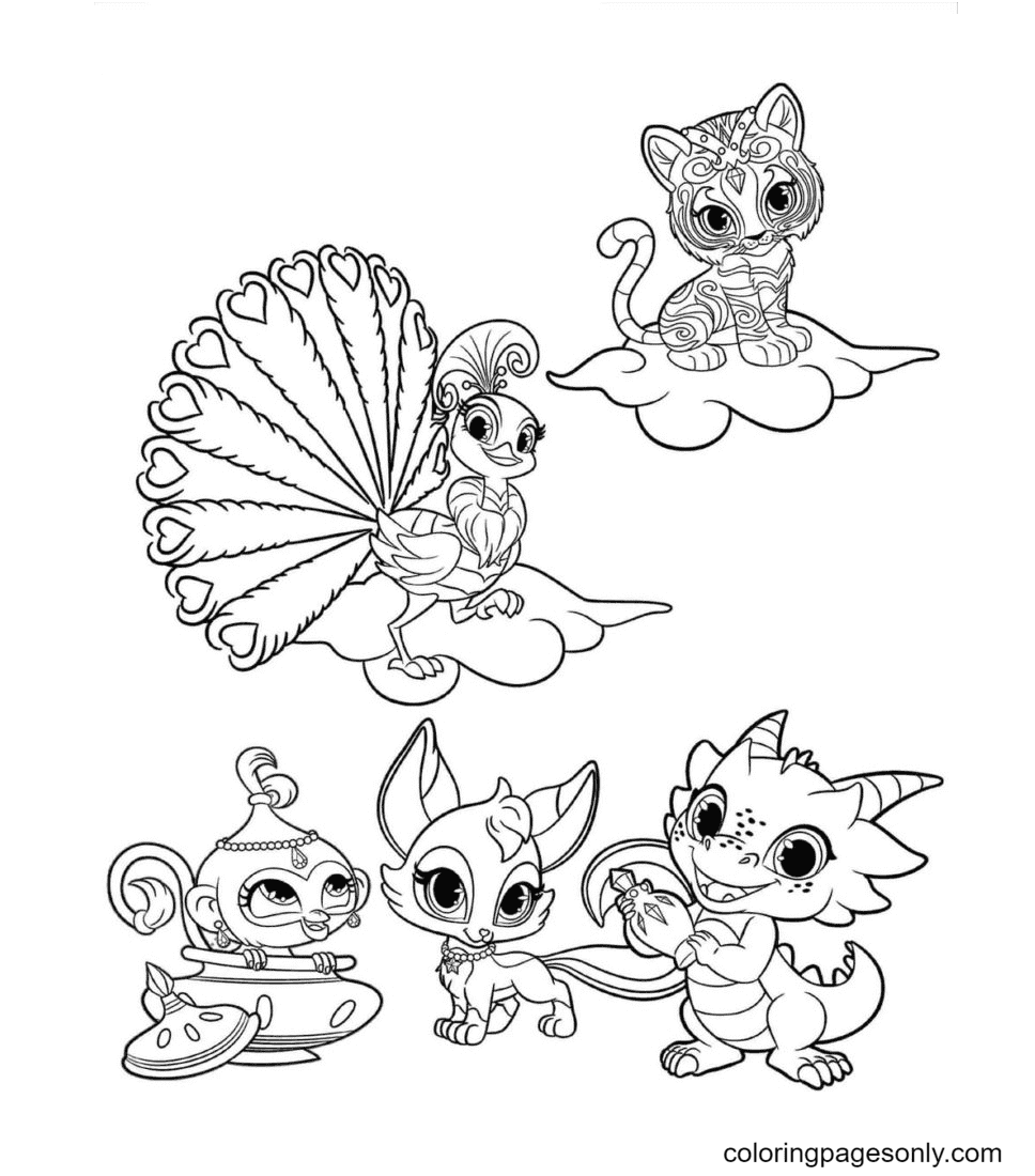 Shimmer and shine coloring pages