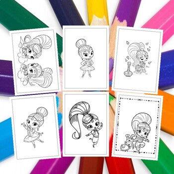 Printable shimmer and shine coloring pages collection for kids by kido corners