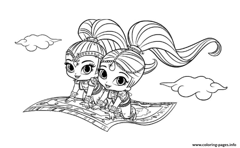 Magic carpet shimmer and shine coloring page printable