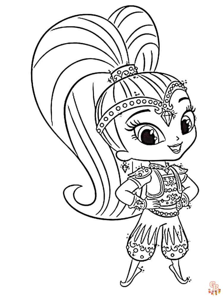 Explore the world of shimmer and shine coloring pages