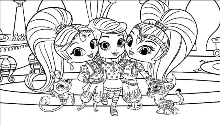 Leah with shimmer and shine coloring pages animal coloring pages mermaid coloring pages cartoon coloring pages