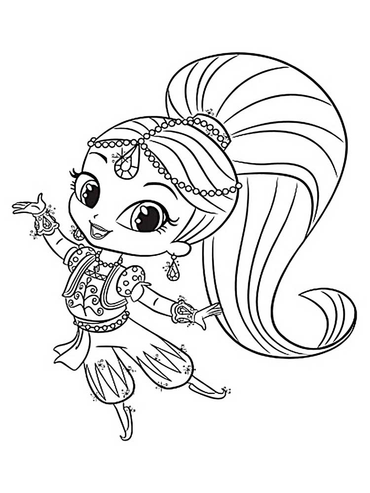 Shimmer and shine coloring pages