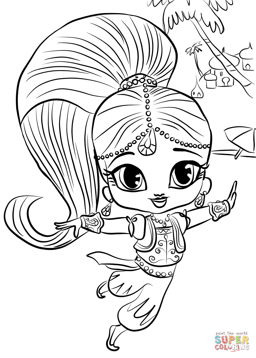 Samira from shimmer and shine coloring page free printable coloring pages