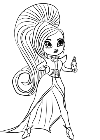 Shimmer and shine zeta the sorceress coloring page free printable coloring pages