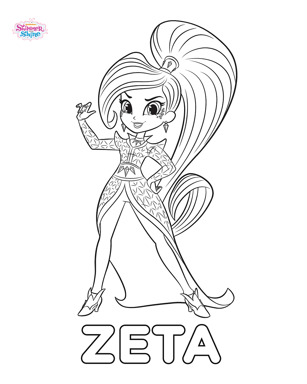 Shimmer and shine coloring pages