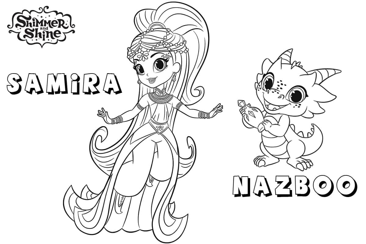 Shimmer and shine coloring pages