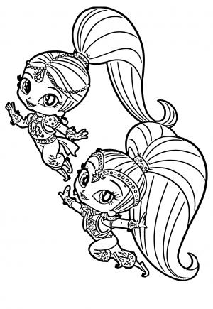 Free printable shimmer and shine coloring pages for adults and kids