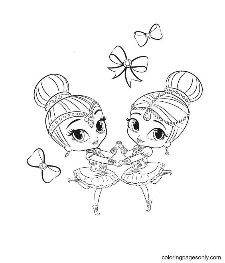 Shimmer and shine coloring pages