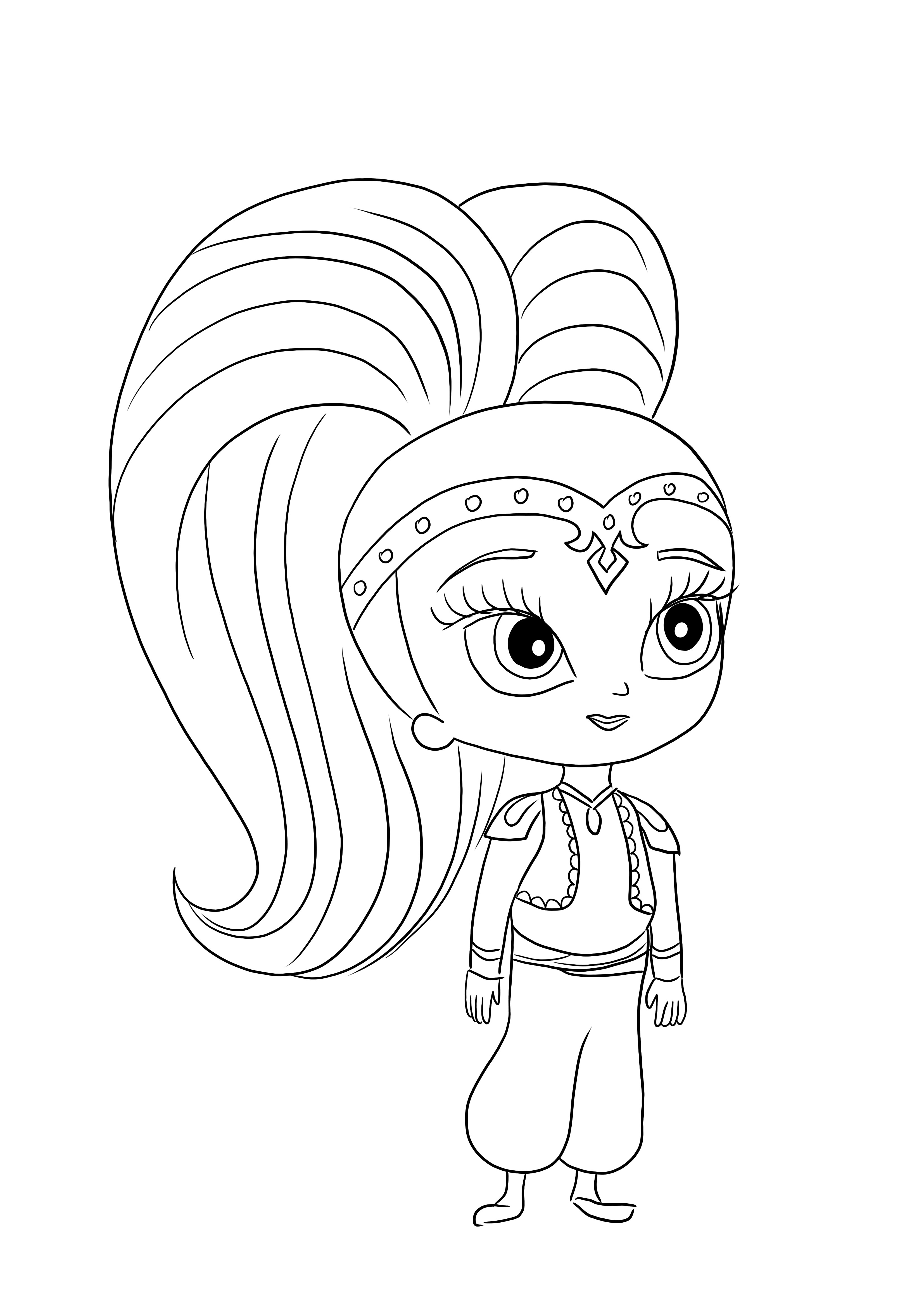 Beautiful princess shine free printable sheet to color for kids