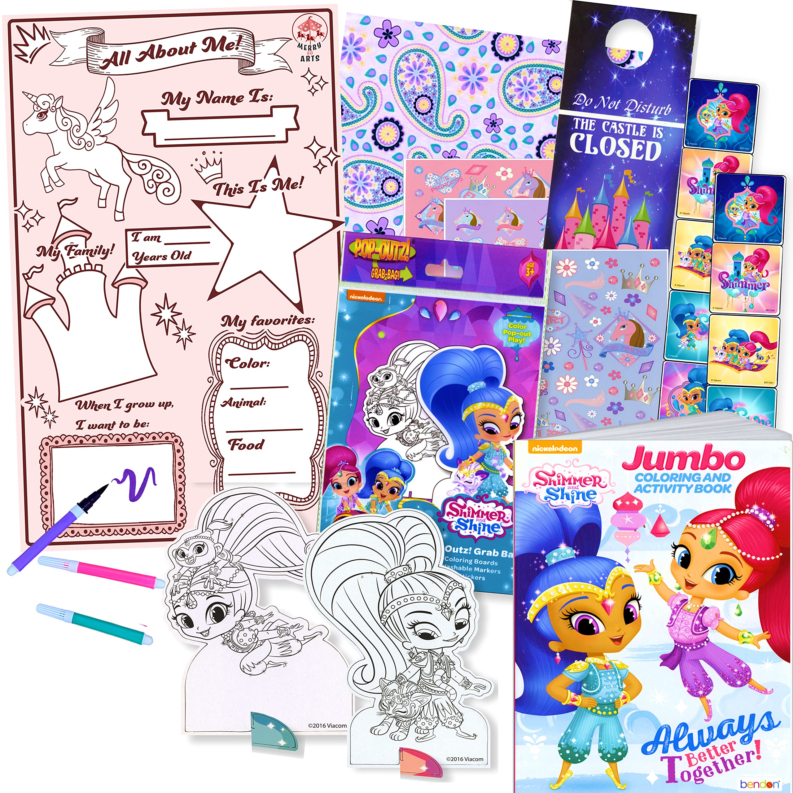 Shimmer shine coloring book with stickers take