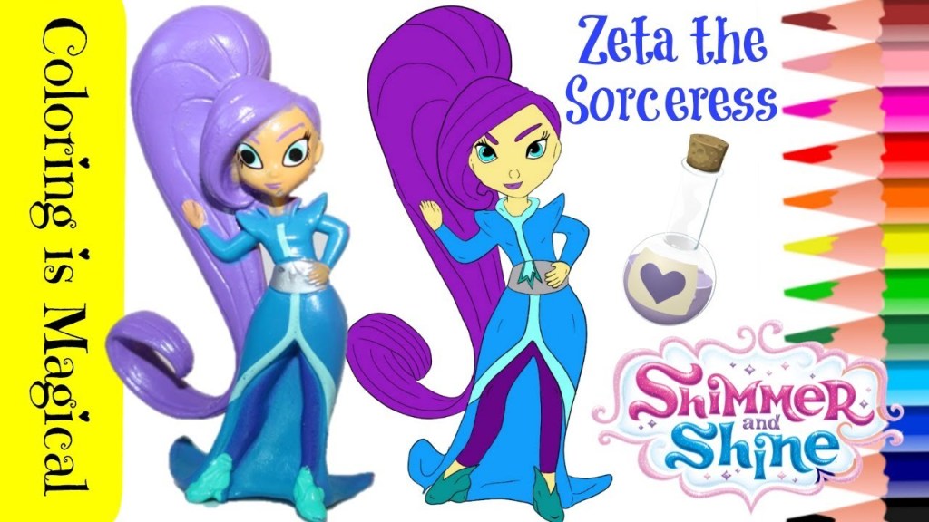 Zeta the sorceress toy shimmer and shine coloring page video