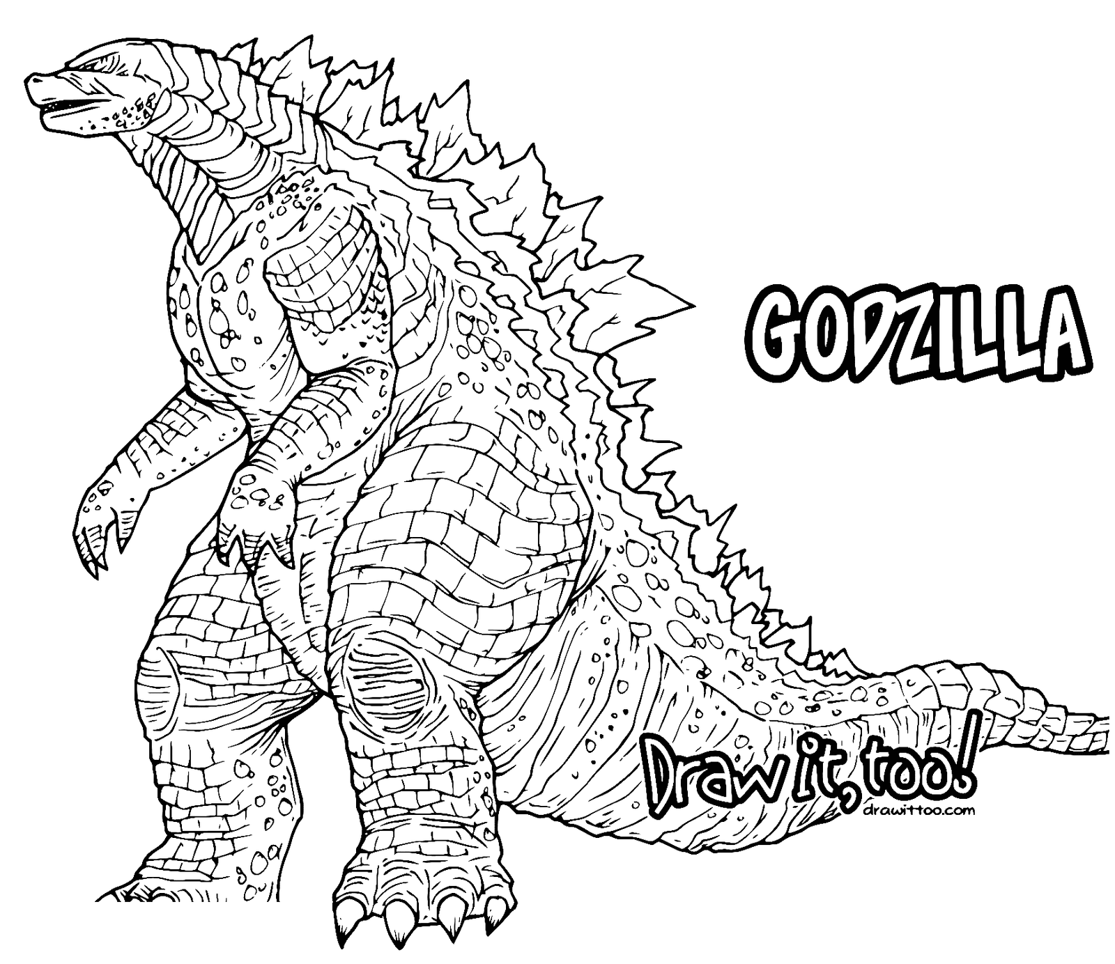 Godzilla coloring pages printable for free download