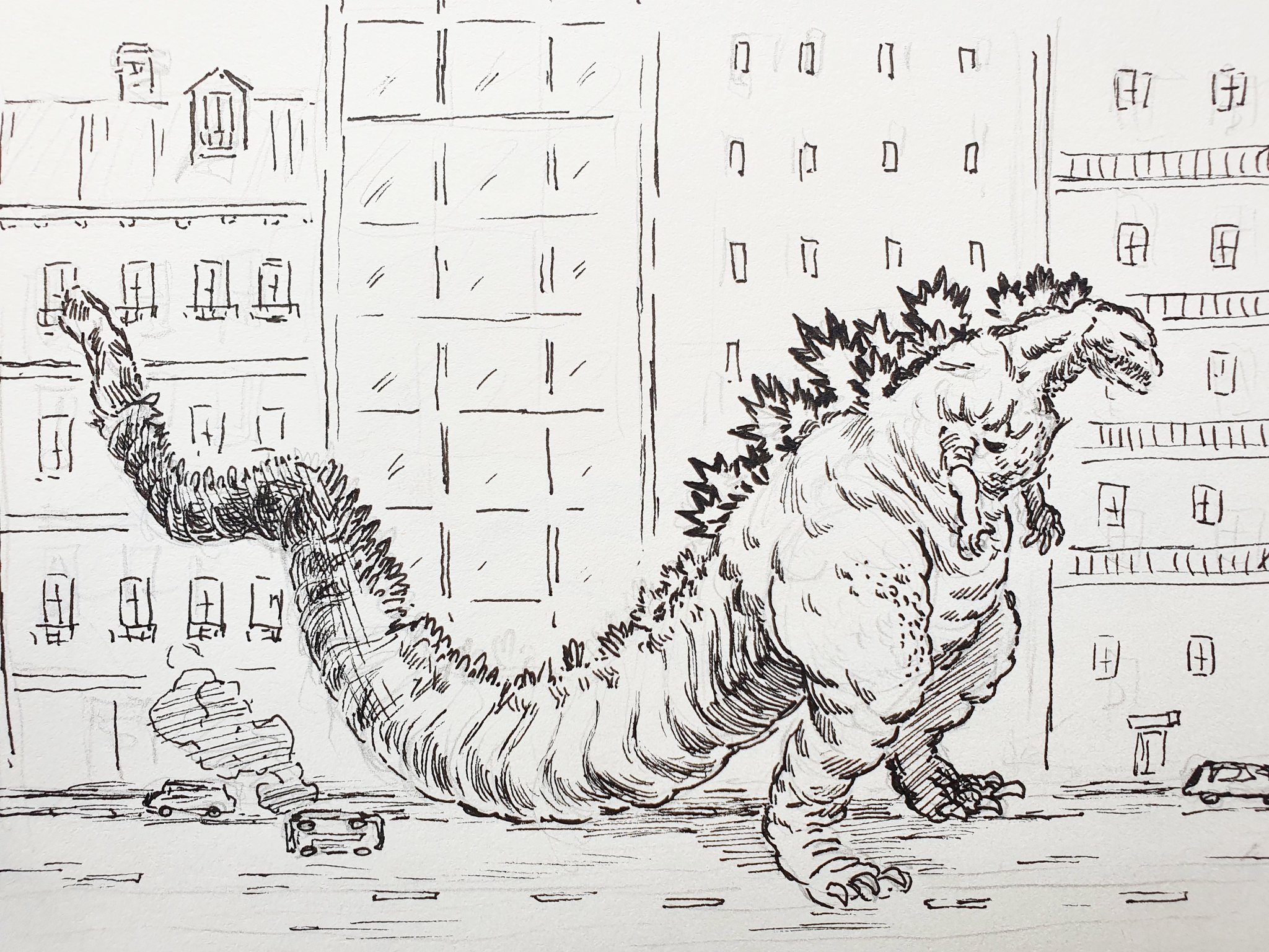 Mikkel mainz ð on x shin godzilla doodle inktober godzilla shingodzilla httpstcoiiaxyiw x