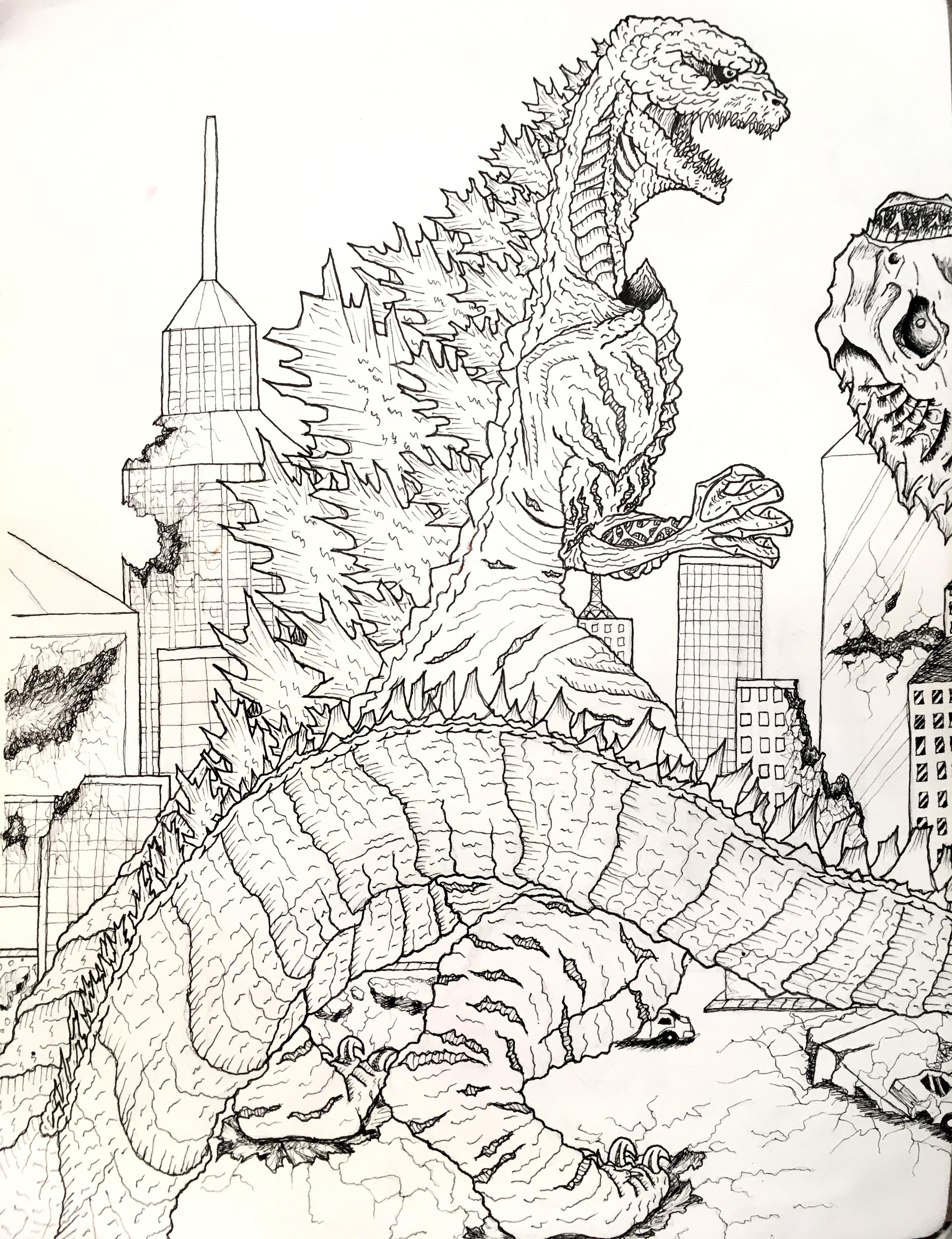 Heres a shin godzilla sketch i did a few years ago still havent decided how i want to color it ð rgodzilla