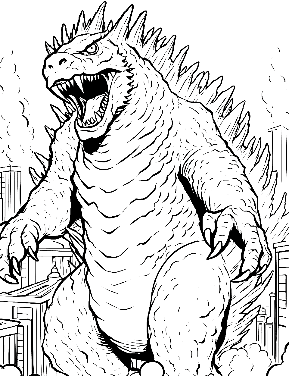 Godzilla coloring pages free printable sheets