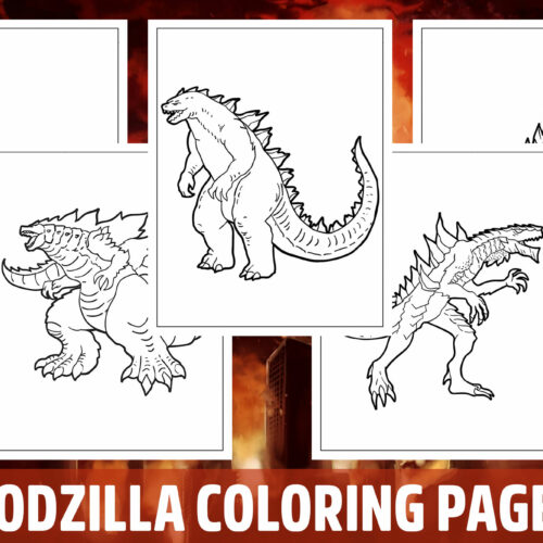 Godzilla coloring pages for kids girls boys teens birthday school activity made by teachers